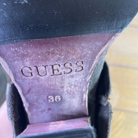 Guess Cowgirl Ankle Booties Size 5.5 - 6 Embroidered Gray Brown Boho Side Zips - Picture 9 of 13